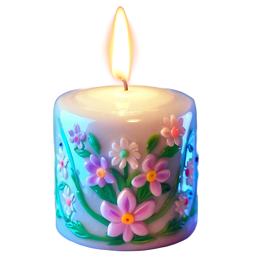 Floral Garden Candle Png Pug