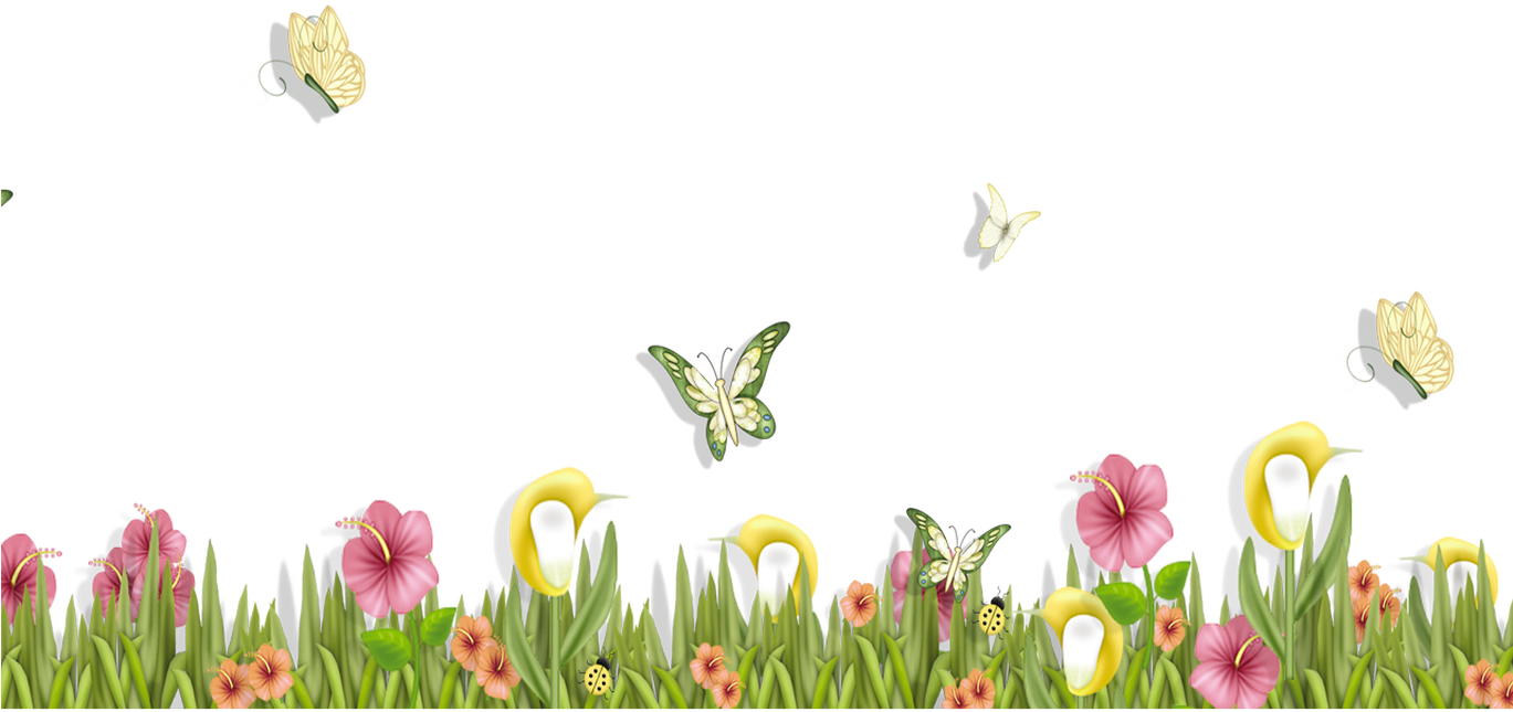 Floral_ Garden_with_ Butterflies_ Clipart