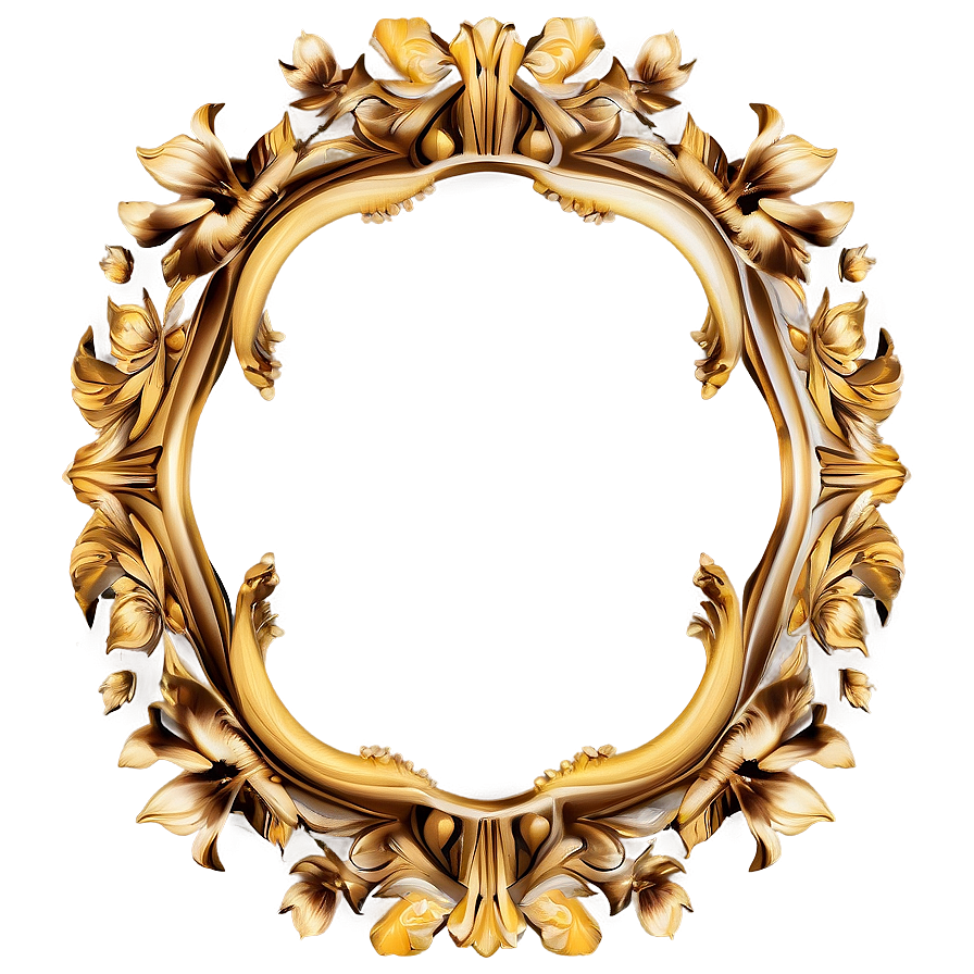 Floral Golden Frame Png 60