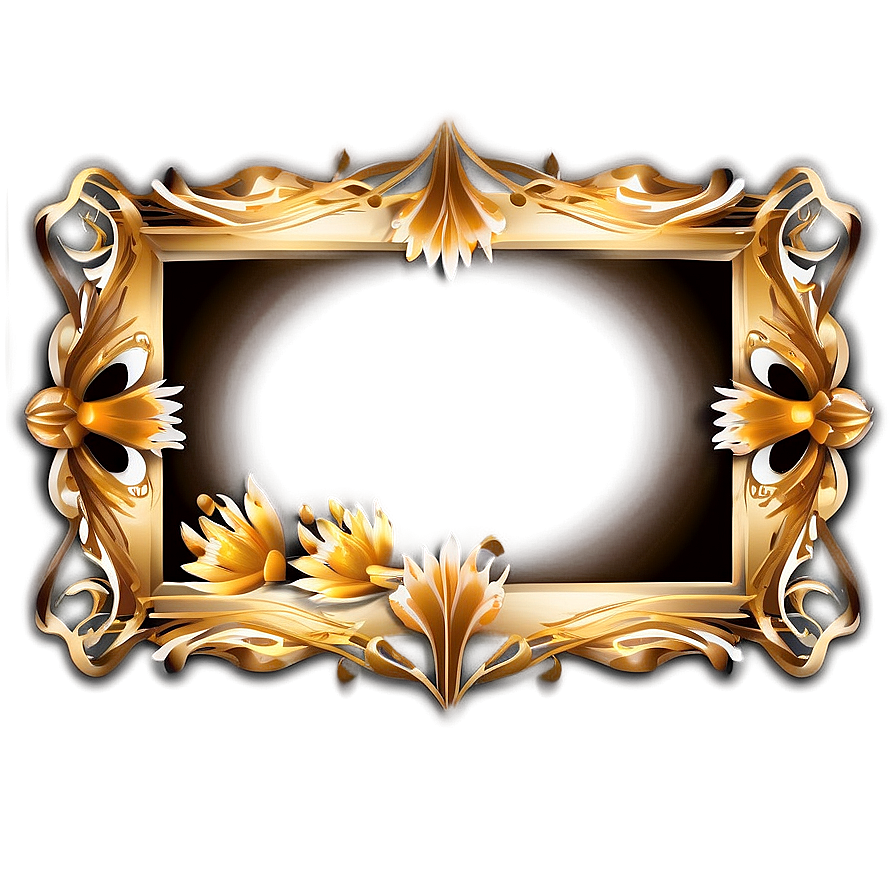 Floral Golden Frame Png 91