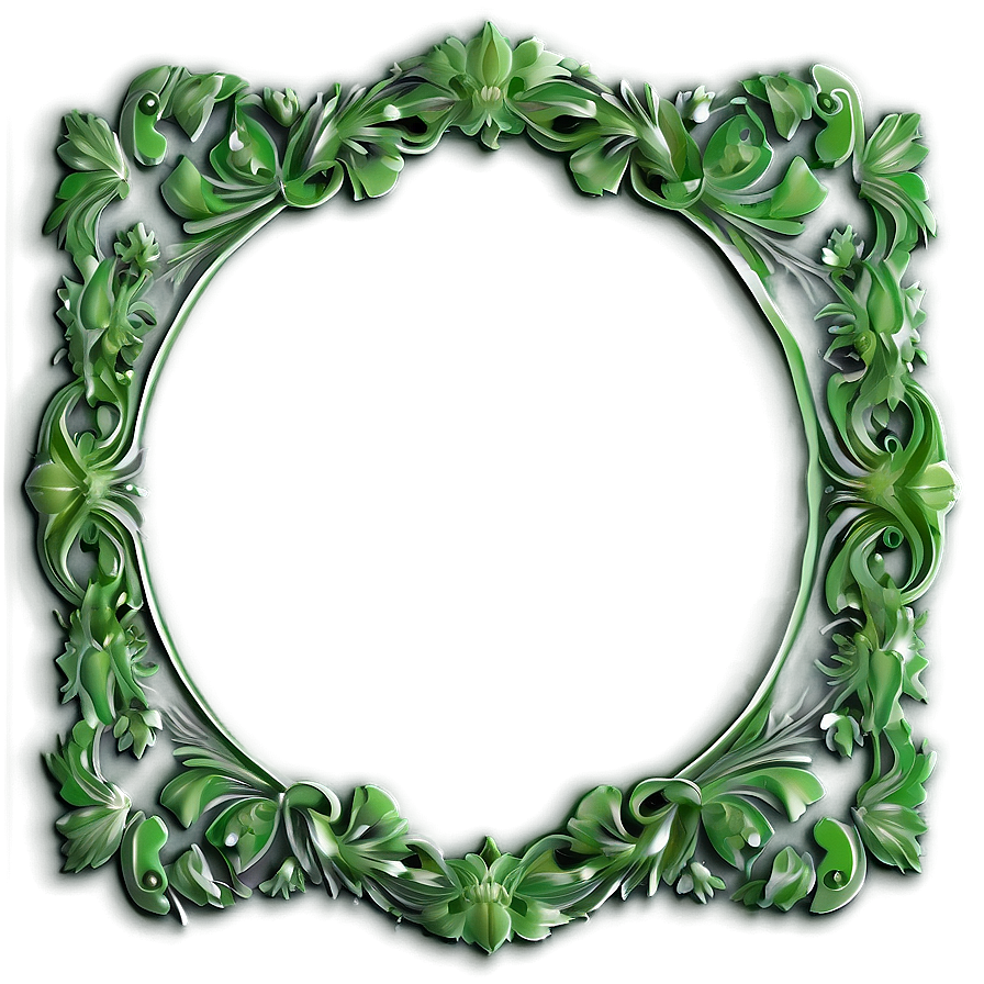 Floral Green Frame Png 06262024