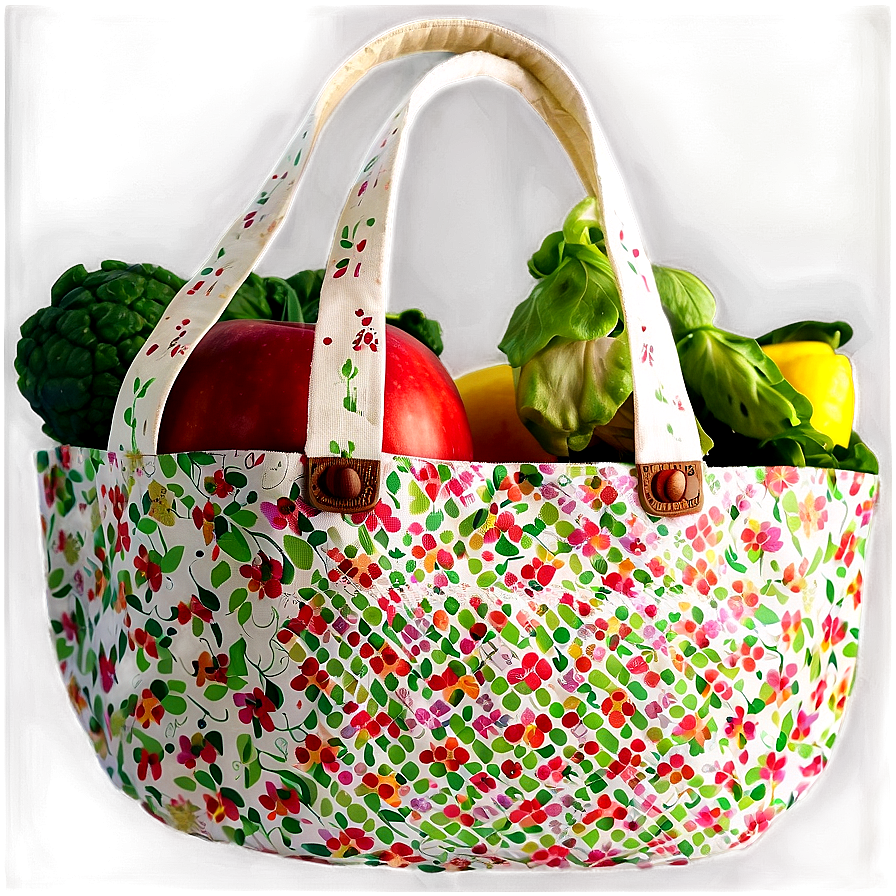 Floral Grocery Bag Png 06132024