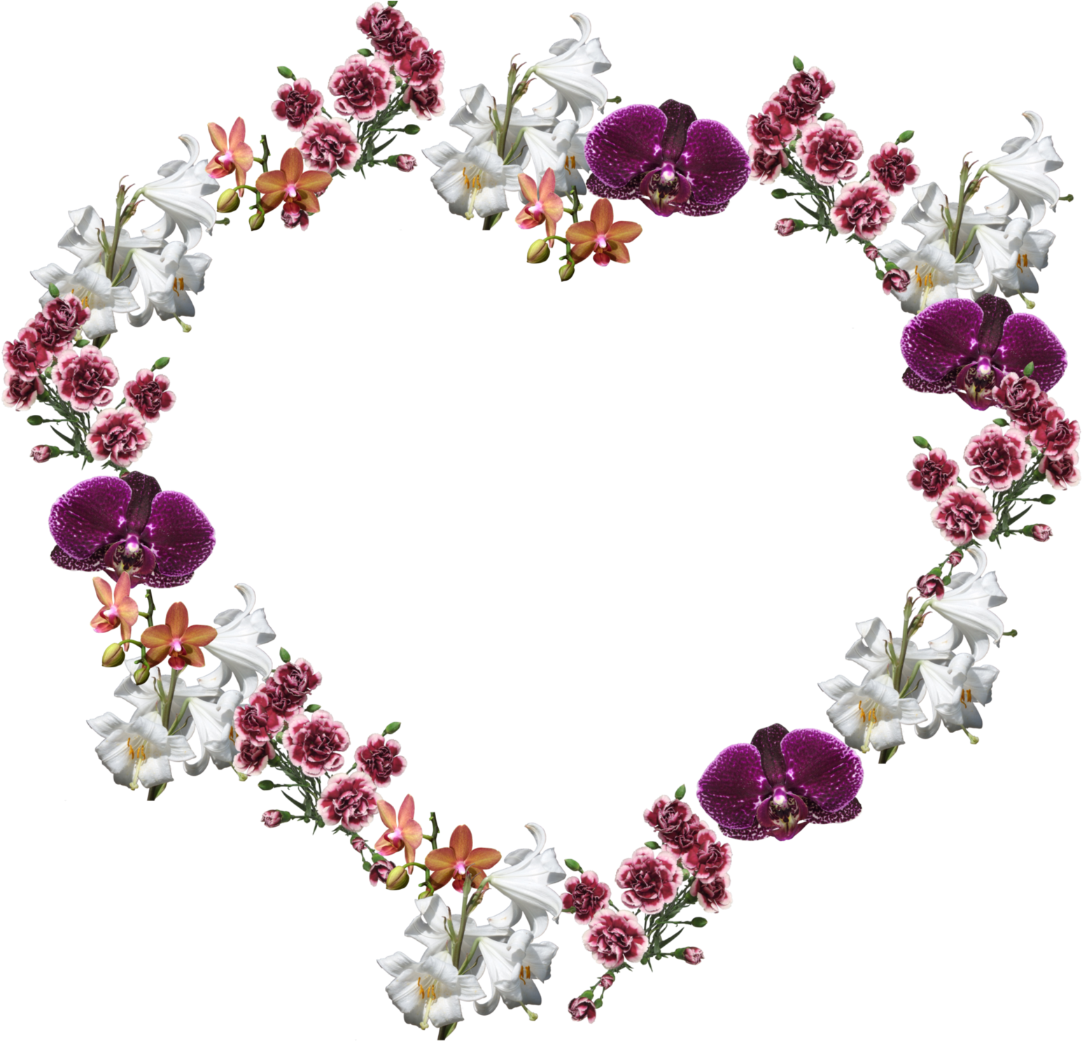 Floral Heart Frame P N G