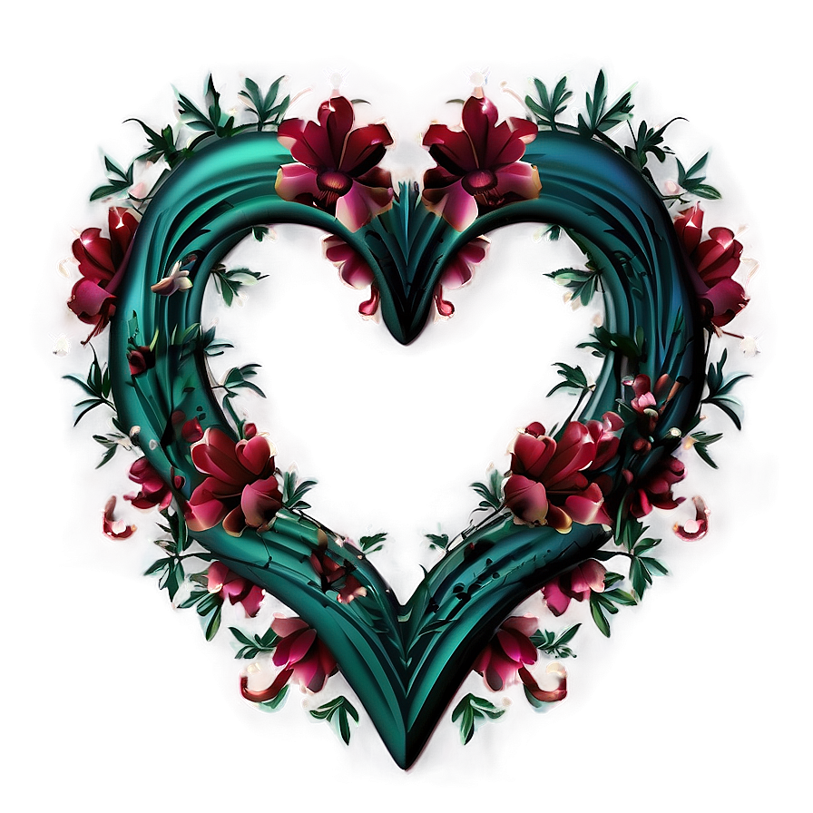 Floral Heart Frame Png B