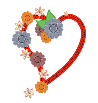 Floral Heart Valentines Design