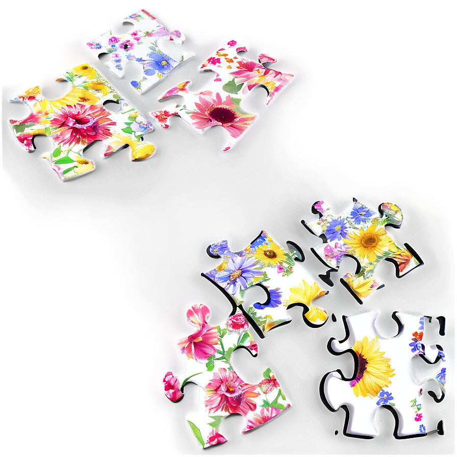 Floral Jigsaw Puzzle Png Wbf