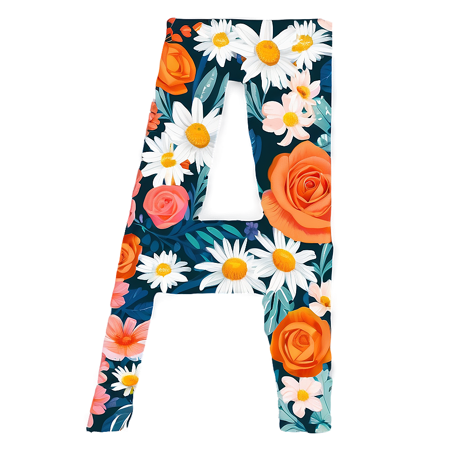 Floral Letter A Illustration Png Vkm8