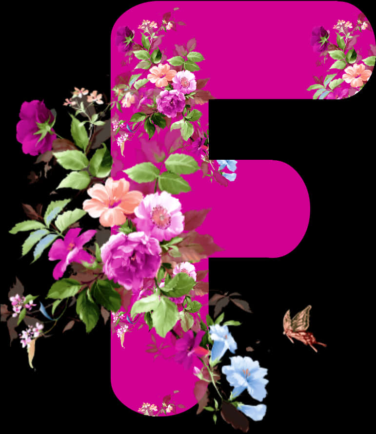 Floral Letter F Design