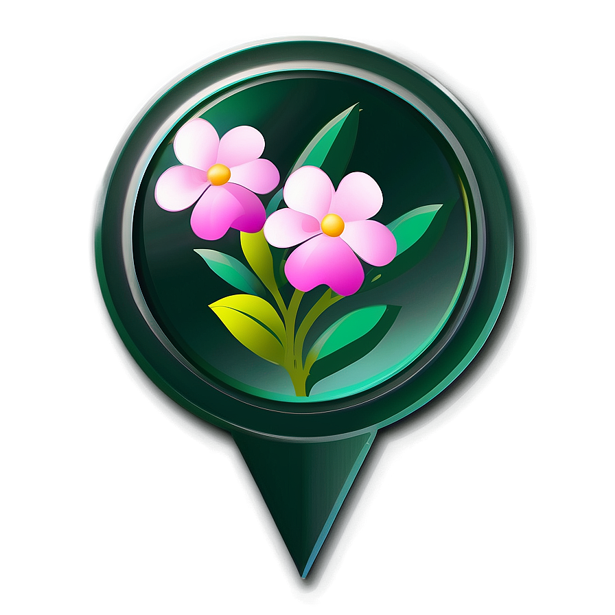 Floral Location Pin Png 6