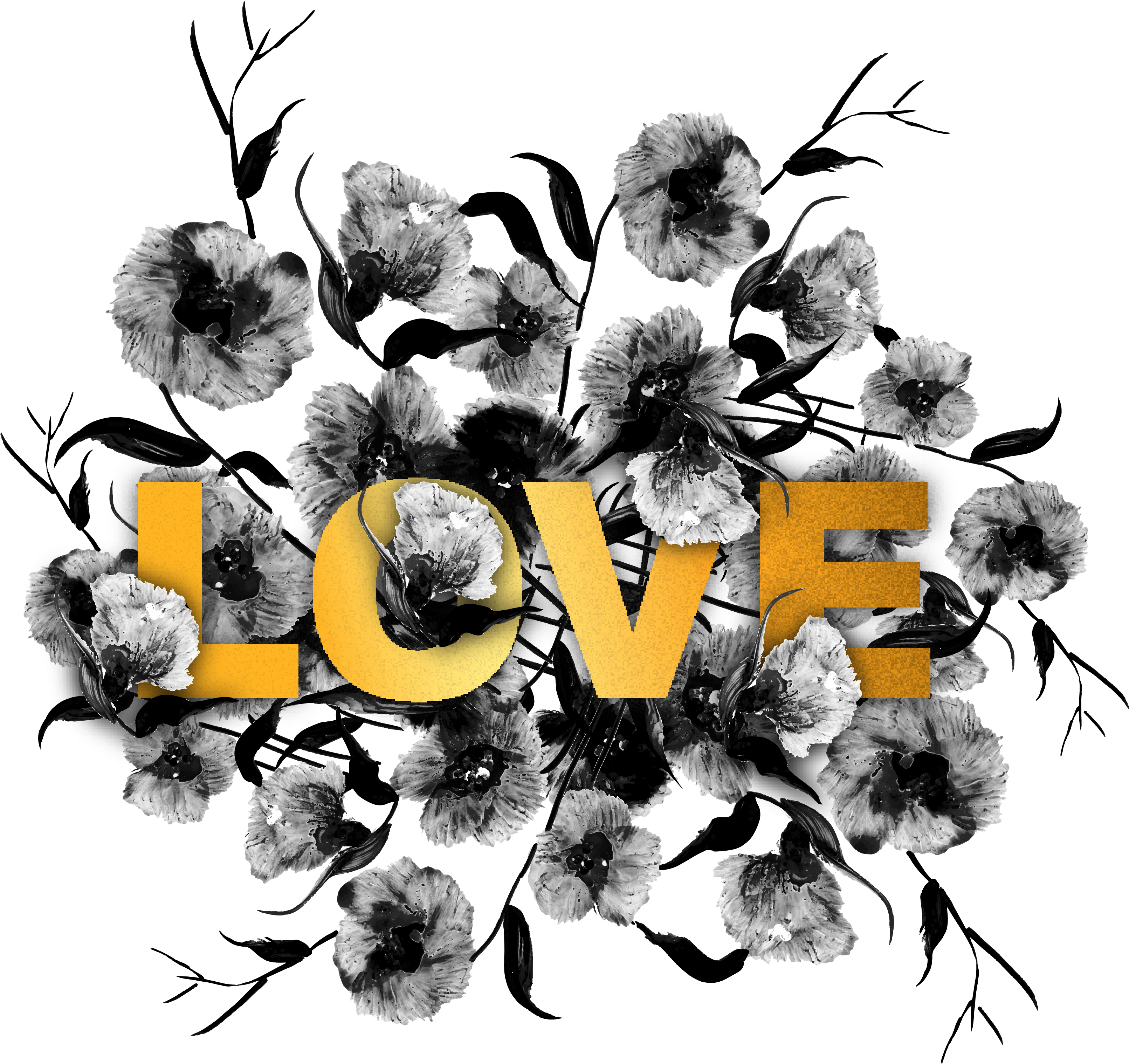 Floral Love Typography