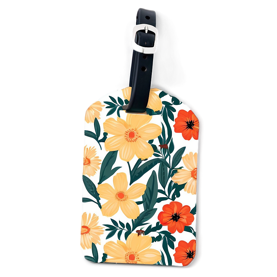 Floral Luggage Tag Artwork Png 38