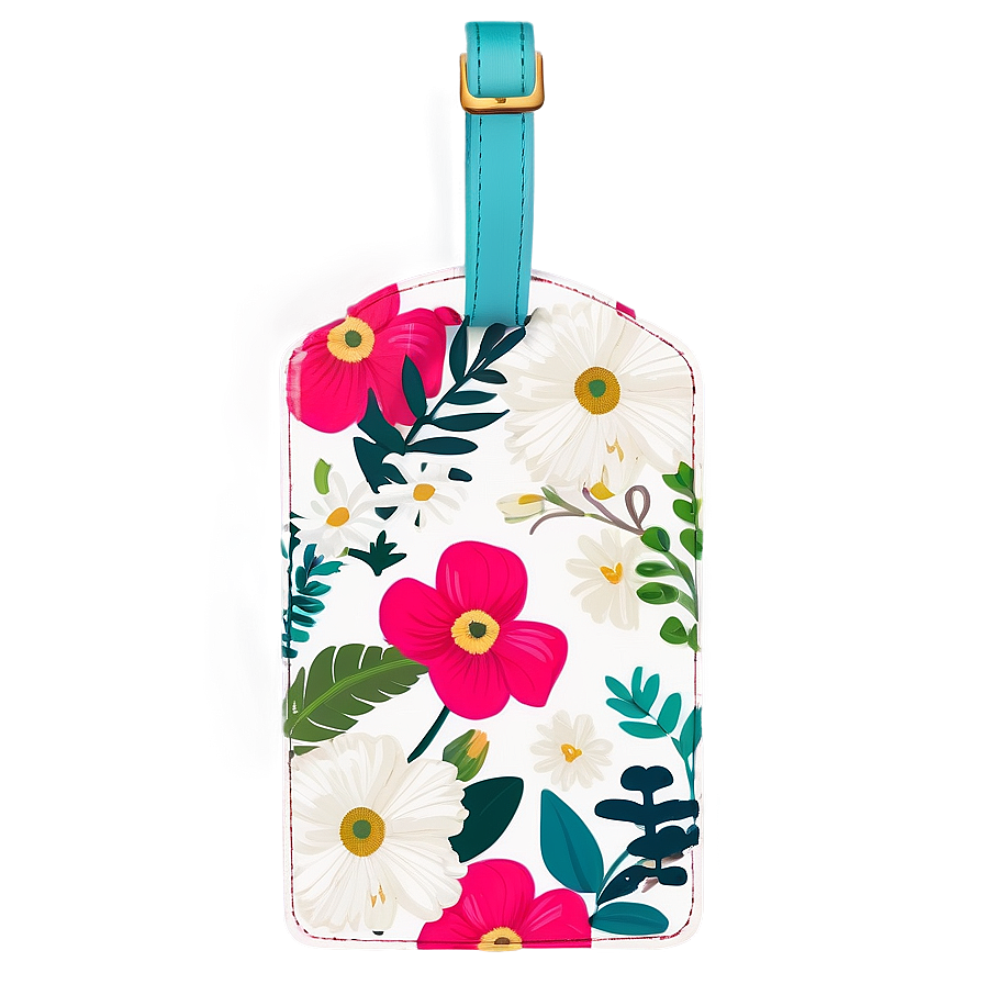 Floral Luggage Tag Artwork Png Dat