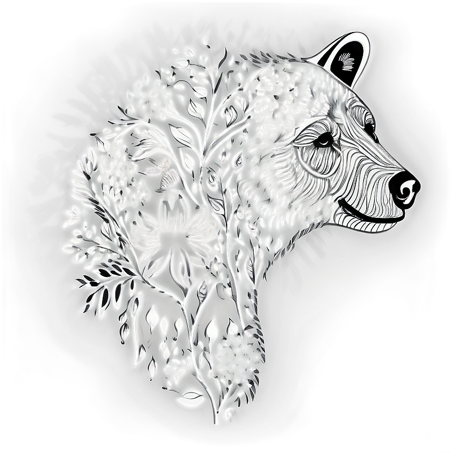 Floral Mama Bear Outline Png 06132024