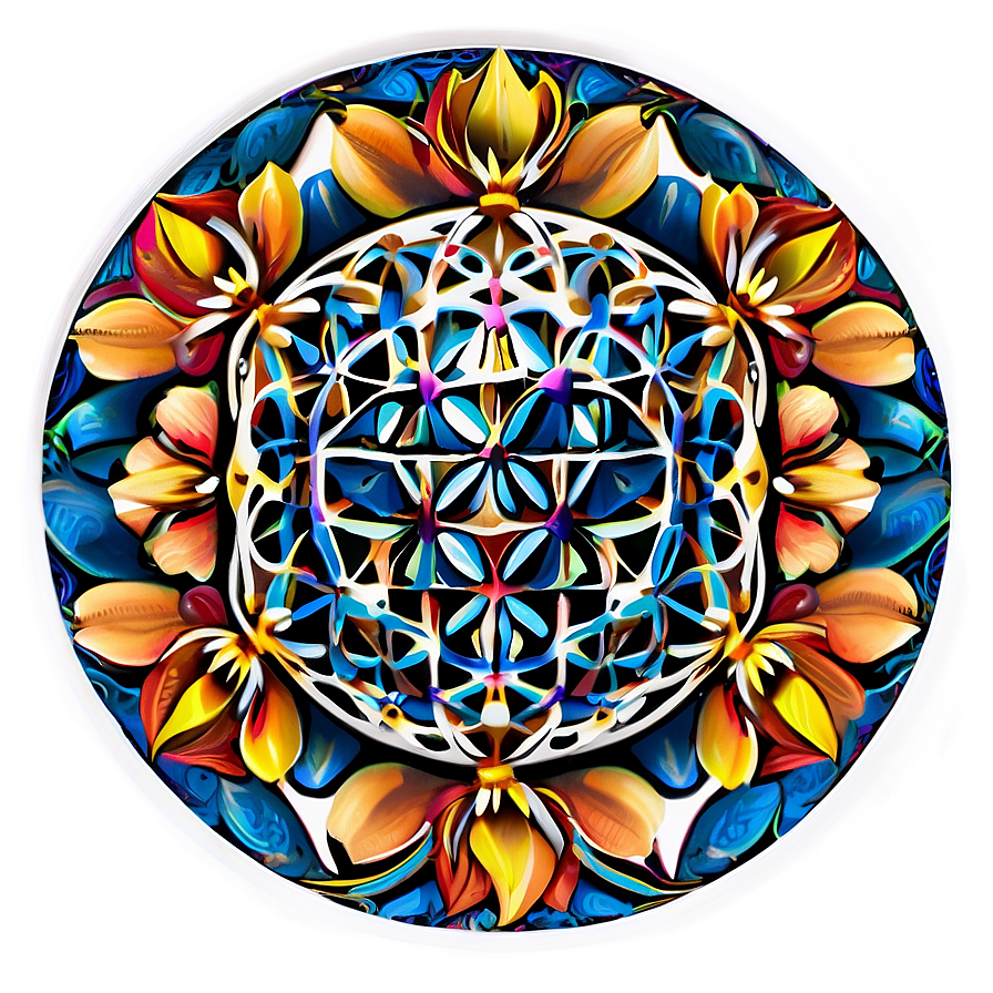 Floral Mandala Flower Of Life Png Hme