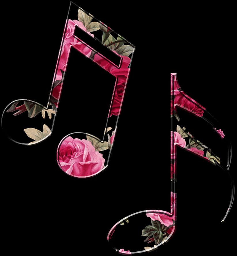 Floral Music Notes Design