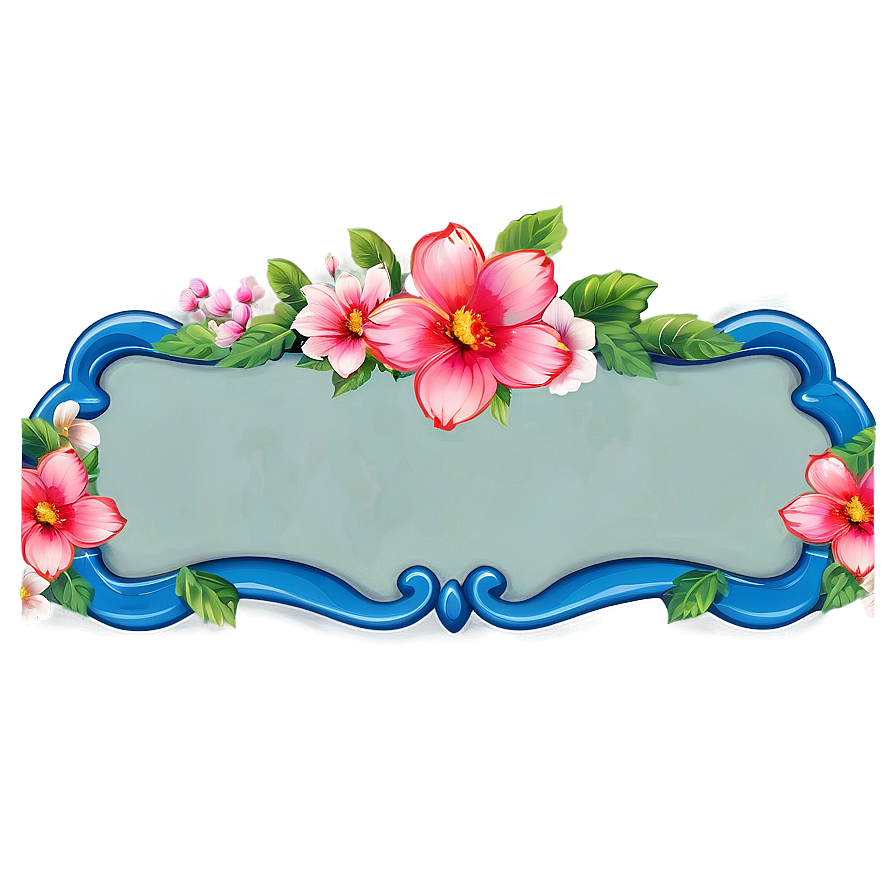 Floral Name Plate Png Dei38