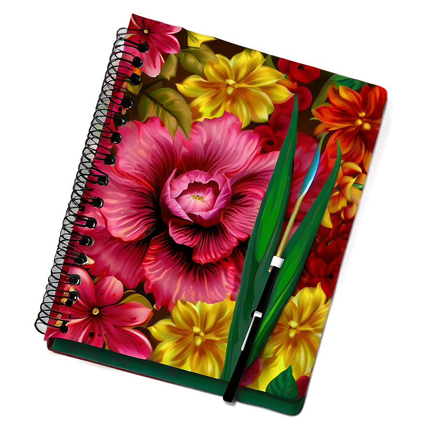 Floral Notebook Cover Png 06282024