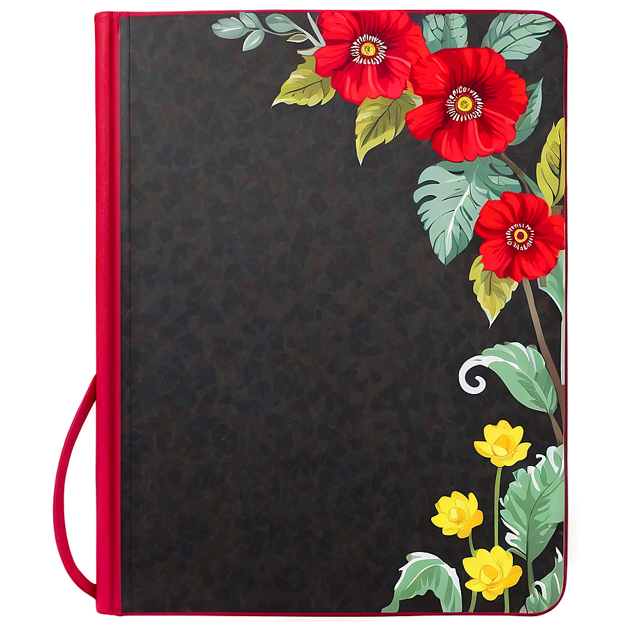 Floral Notebook Cover Png Pqg1