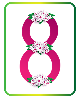 Floral_ Number_ Eight_ Graphic