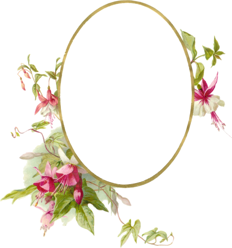 Floral Oval Frame Vintage