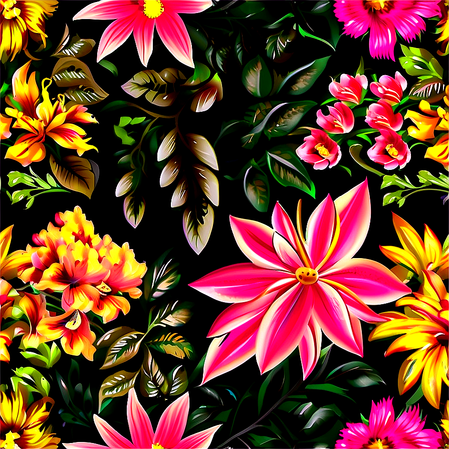 Floral Pattern Design Png Qta