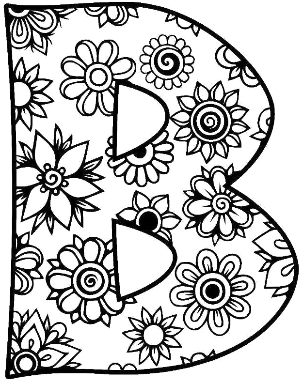 Floral Pattern Letter B