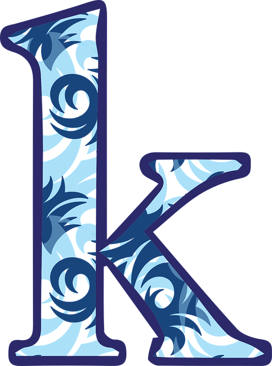 Floral Pattern Letter K