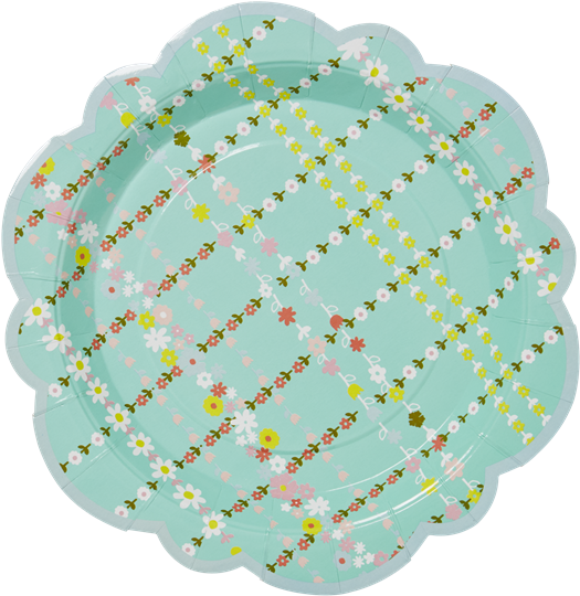 Floral Pattern Paper Plate