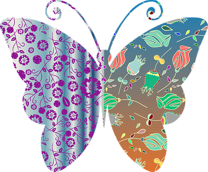 Floral Patterned Butterfly Art