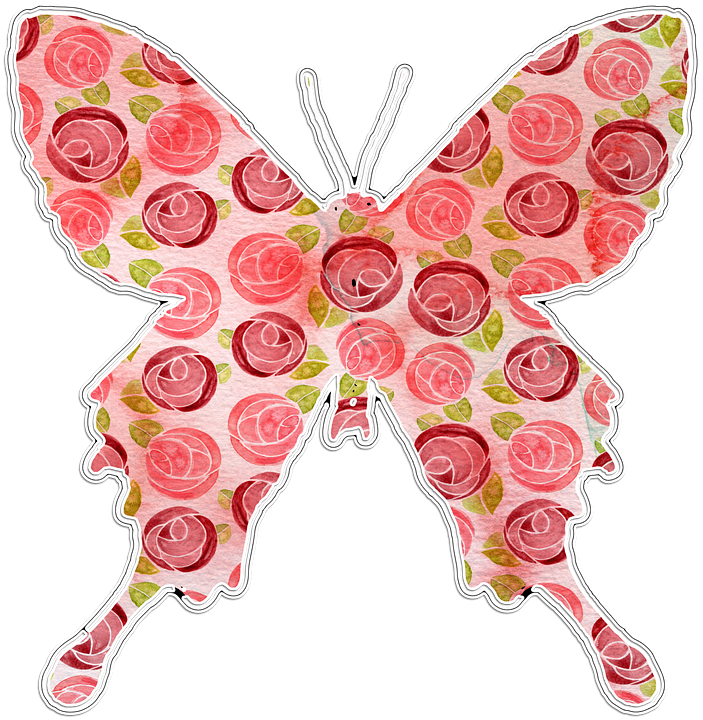 Floral Patterned Butterfly Artwork