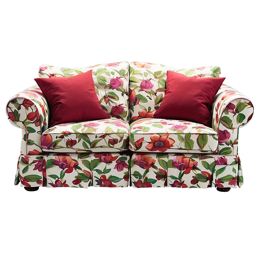 Floral Patterned Sofa Png Aby55