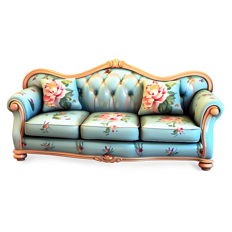 Floral Patterned Sofa Png Jdj