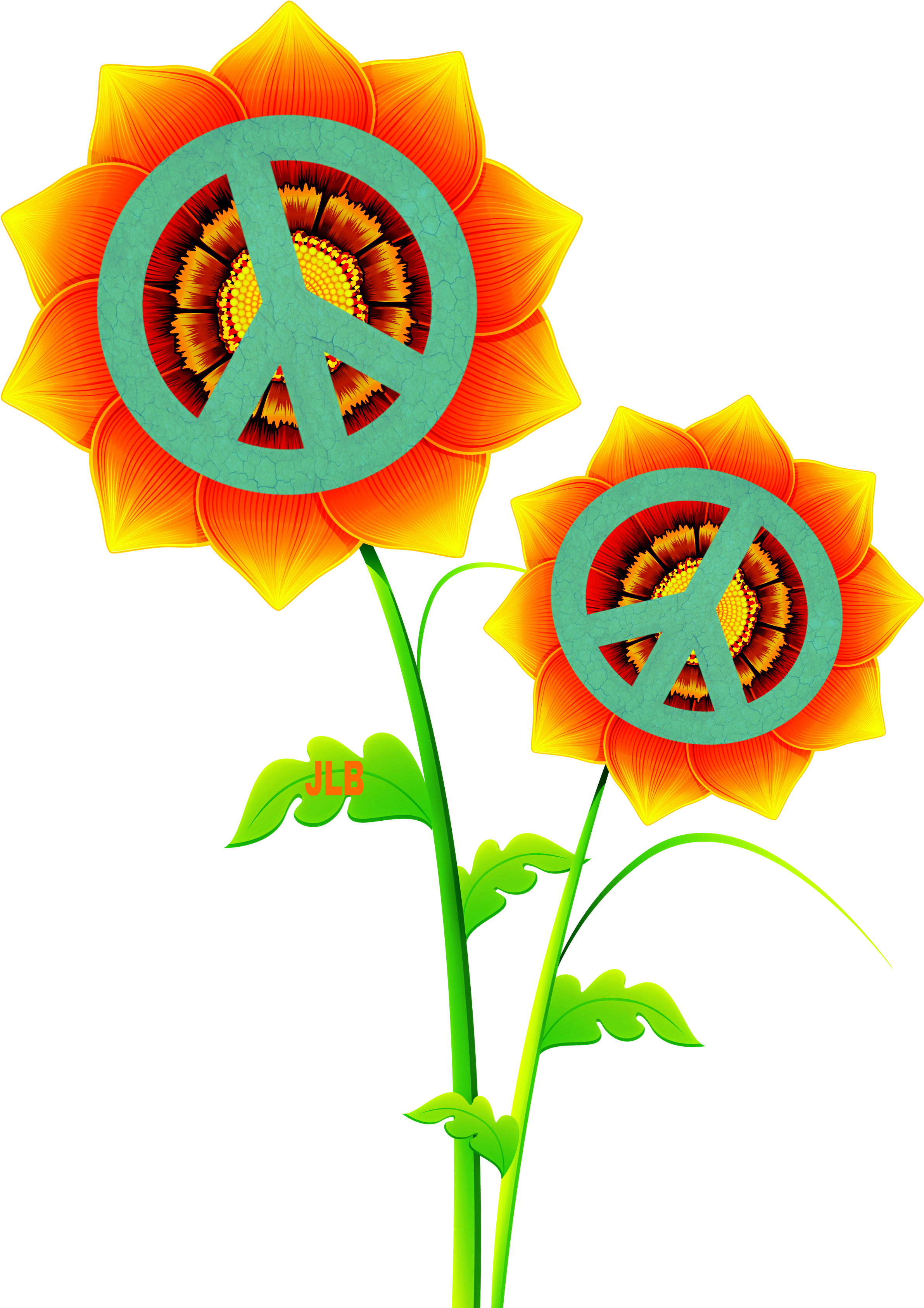 Floral Peace Symbol Artwork