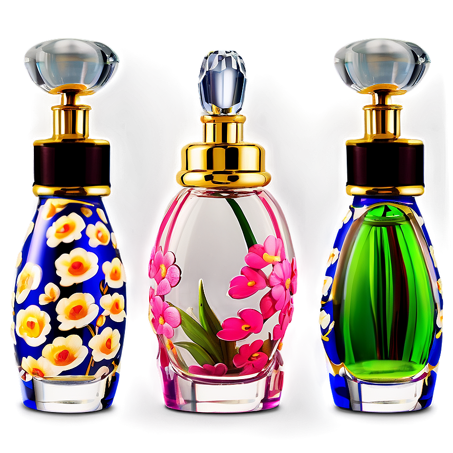 Floral Perfume Bottle Png 05062024