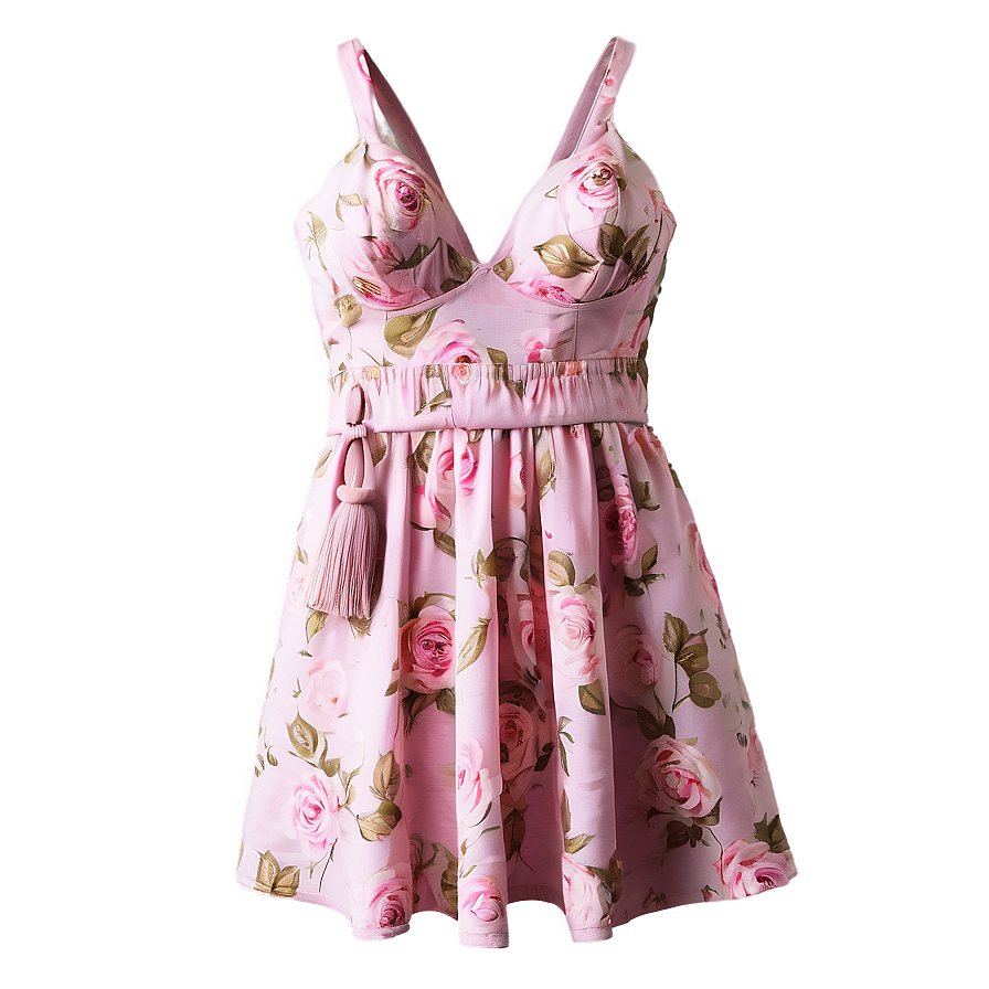 Floral Pink Dress Png 80