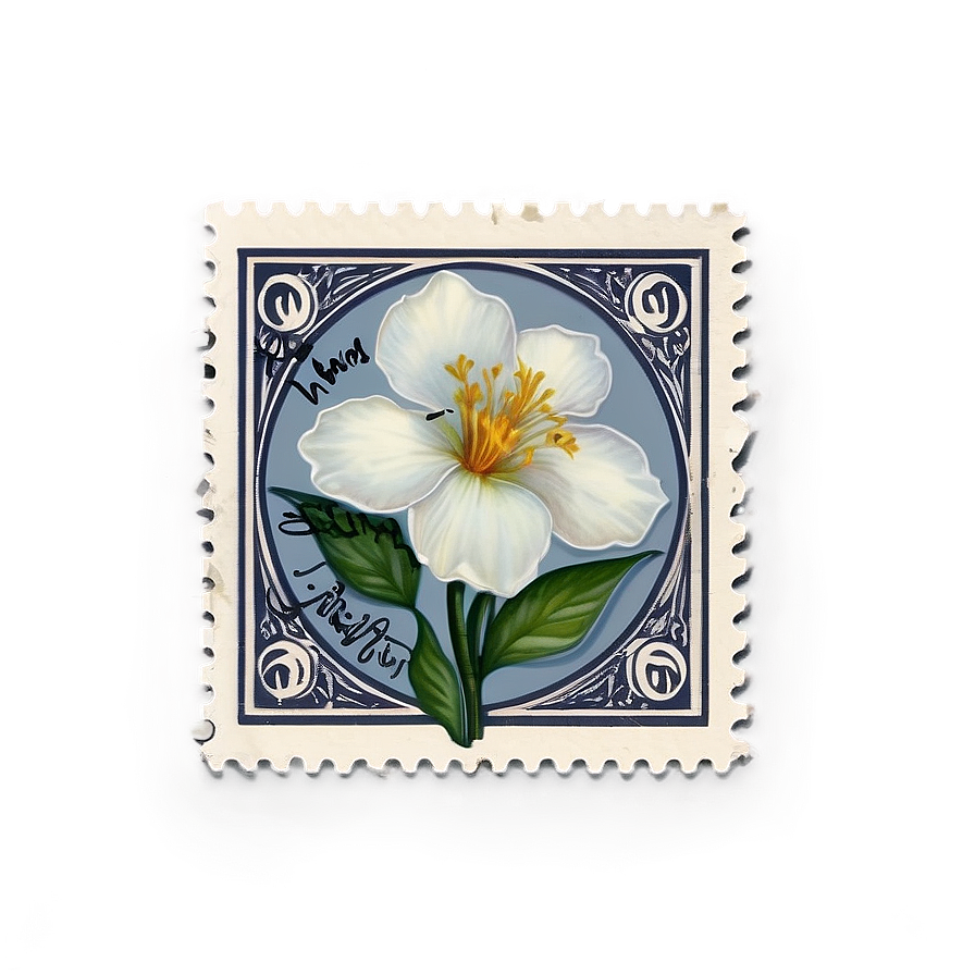 Floral Postage Stamp Art Png 06122024