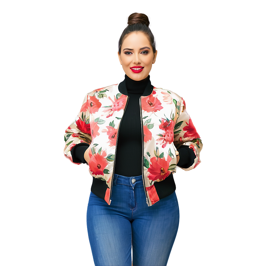 Floral Print Bomber Jacket Png Lqo