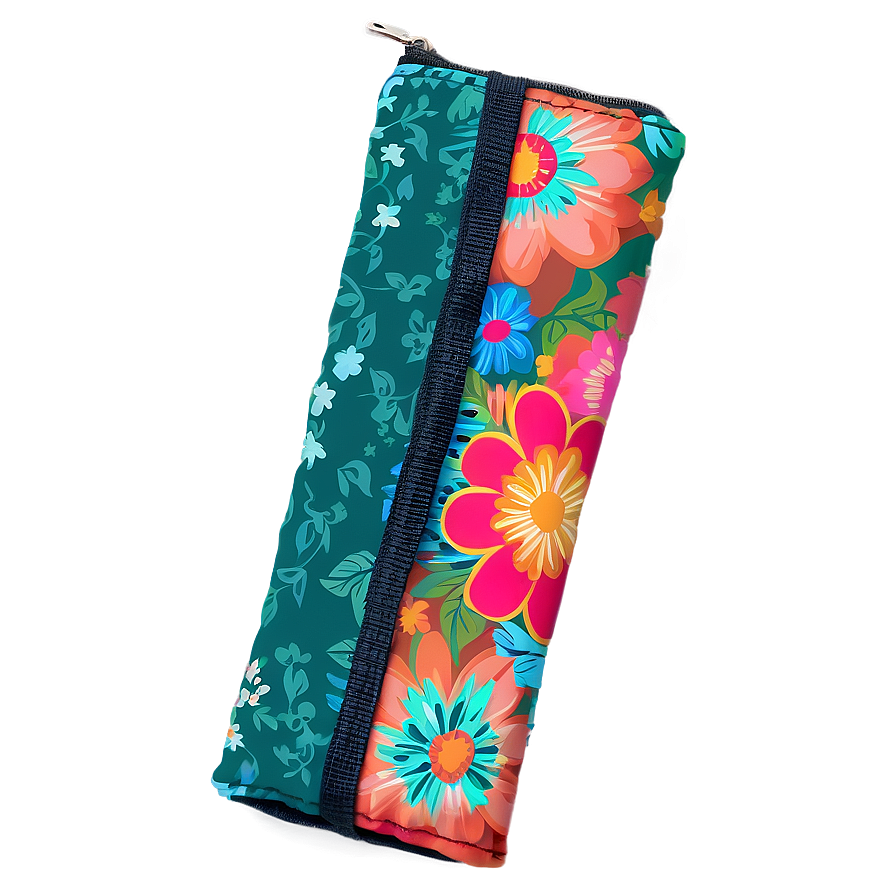 Floral Print Pencil Case Png 6