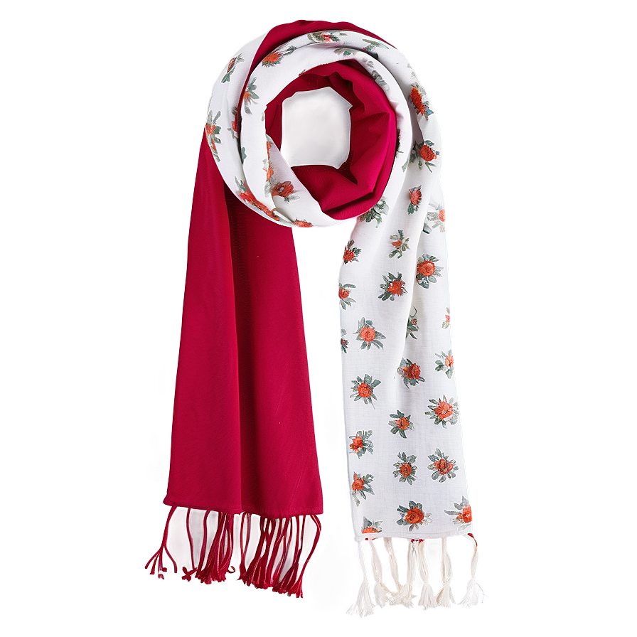 Floral Red Scarf Png Hji