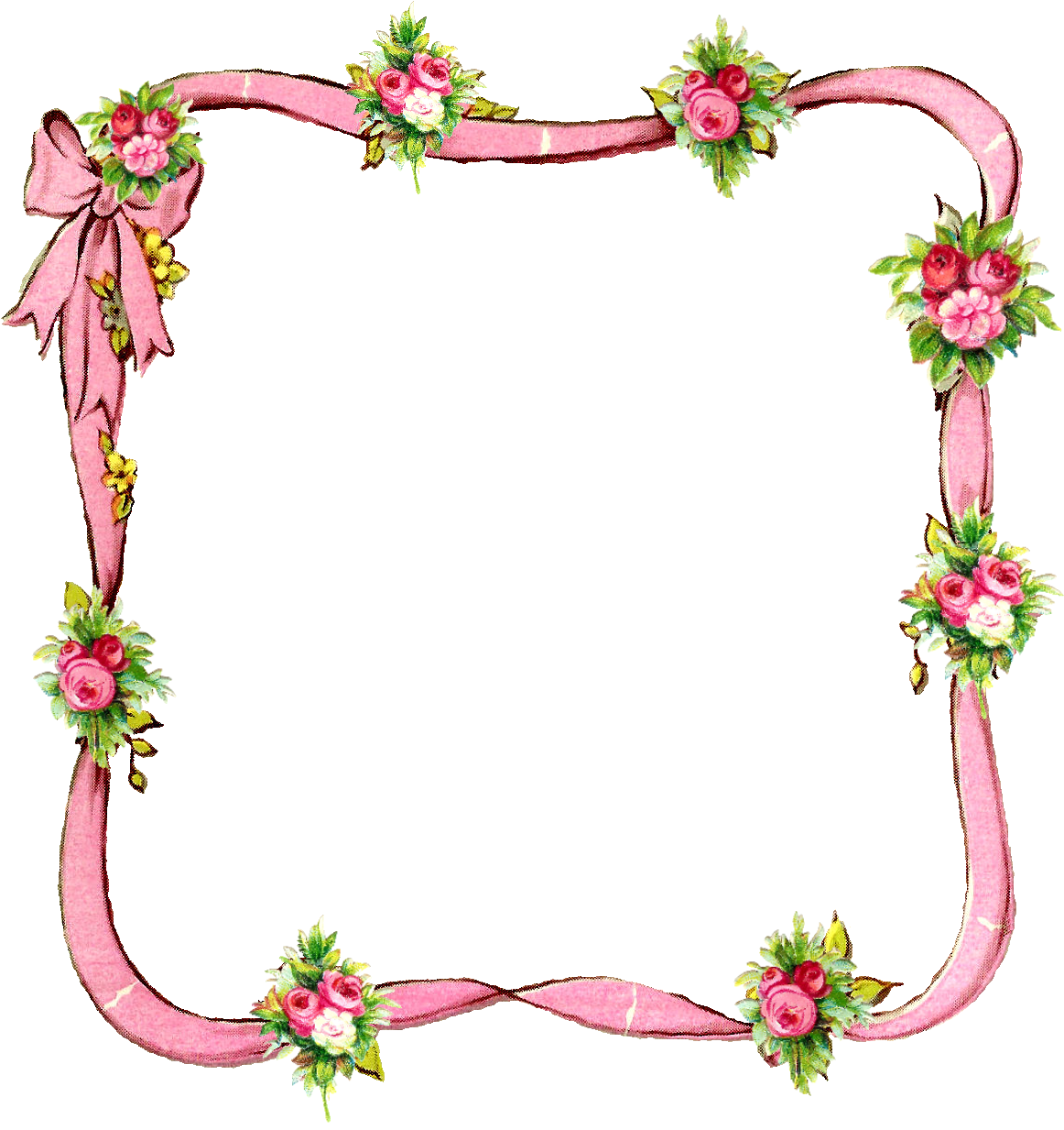 Floral Ribbon Border Design