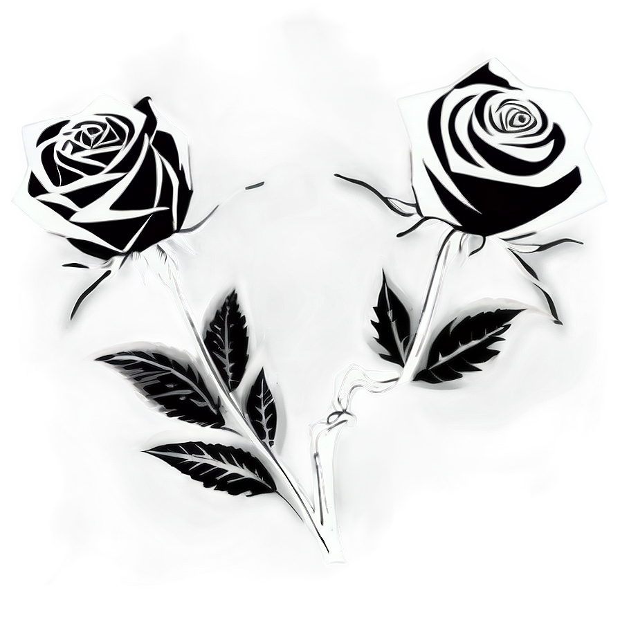 Floral Rose Black And White Png 06132024