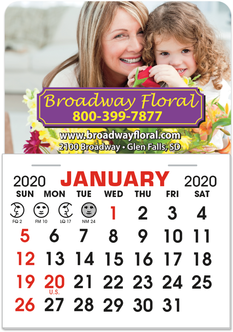 Floral Shop January Calendar Magnet2020