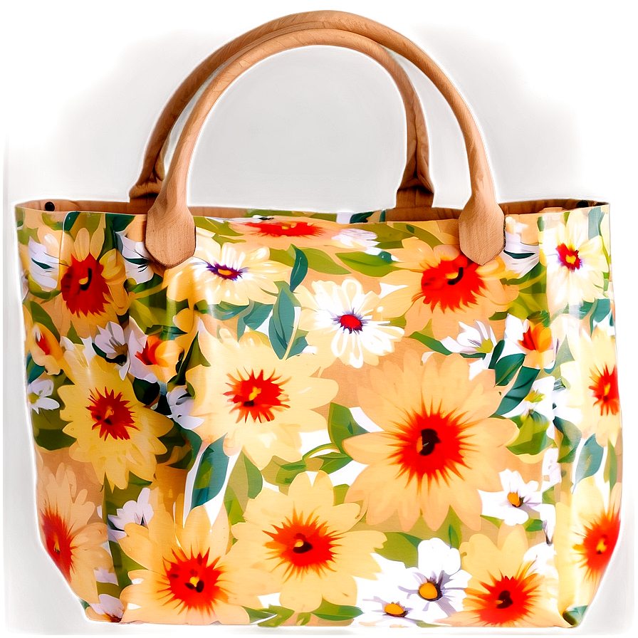 Floral Shopping Bag Png Vea