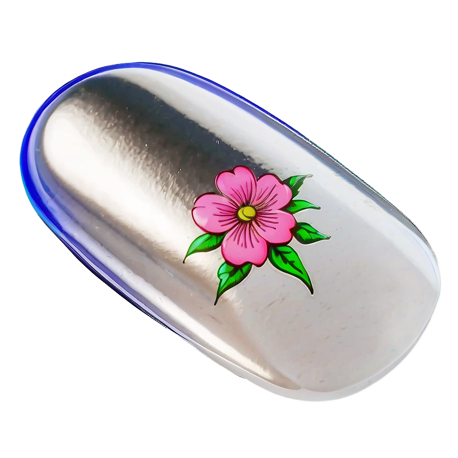 Floral Single Acrylic Nail Png Ctp