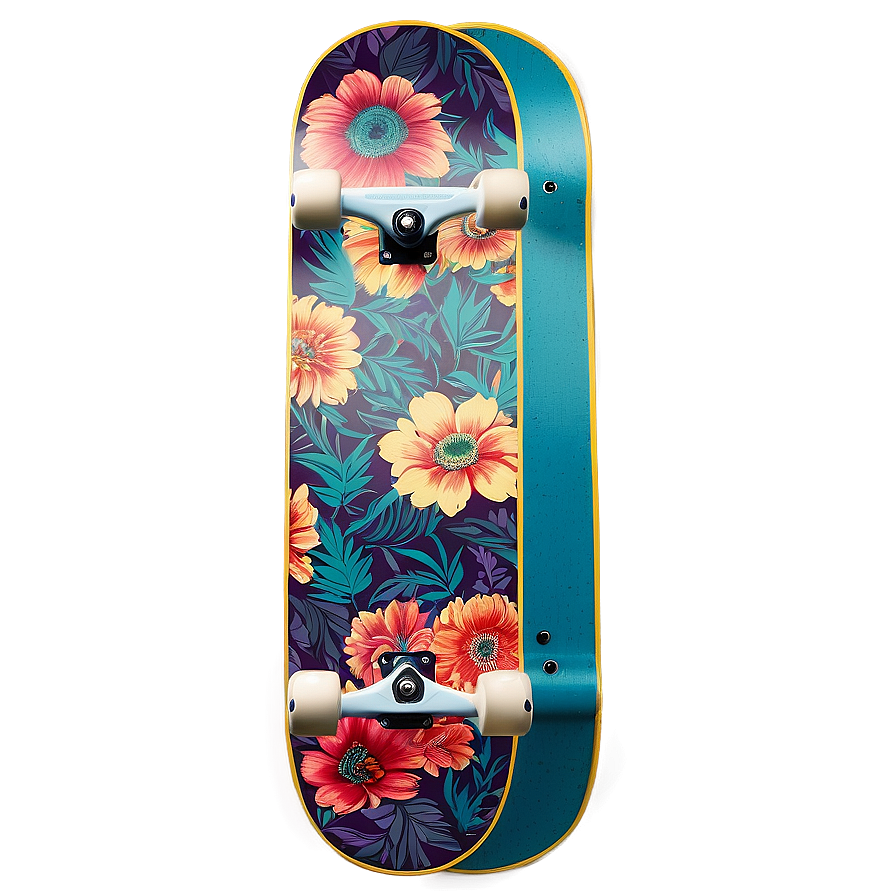 Floral Skateboard Deck Decoration Png Jdh93