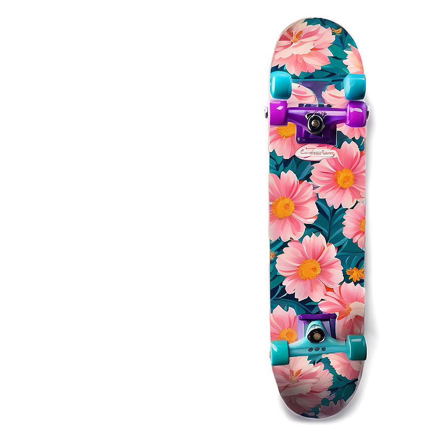 Floral Skateboard Deck Decoration Png Qpl