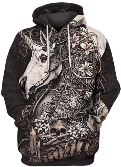 Floral Skull Hoodie Design