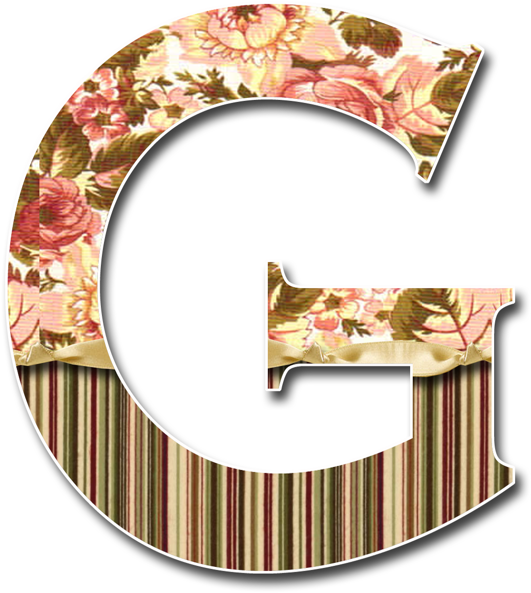 Floral Striped Letter G