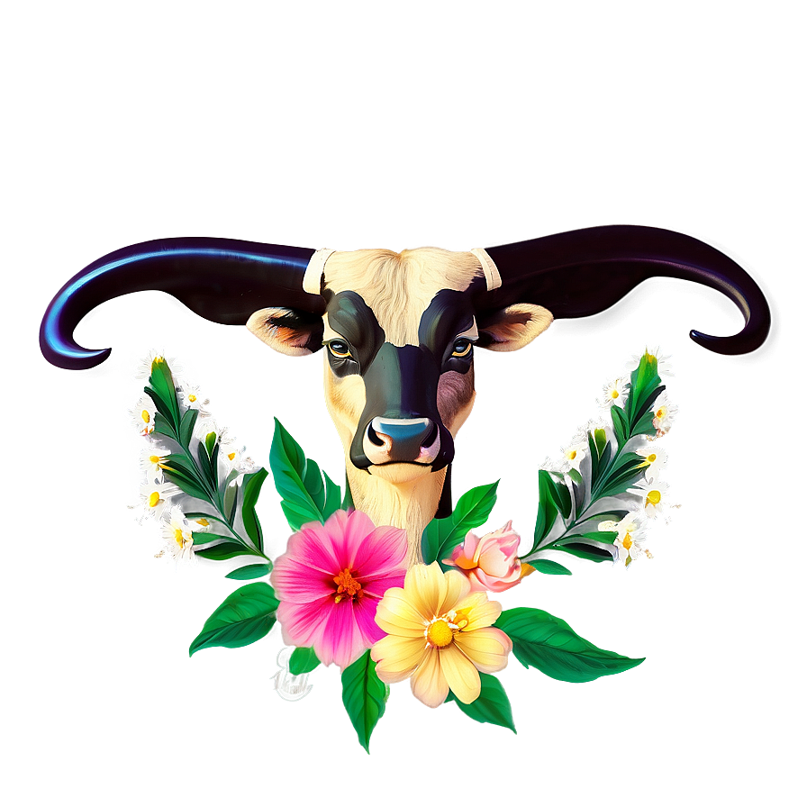 Floral Taurus Outline Png 06112024