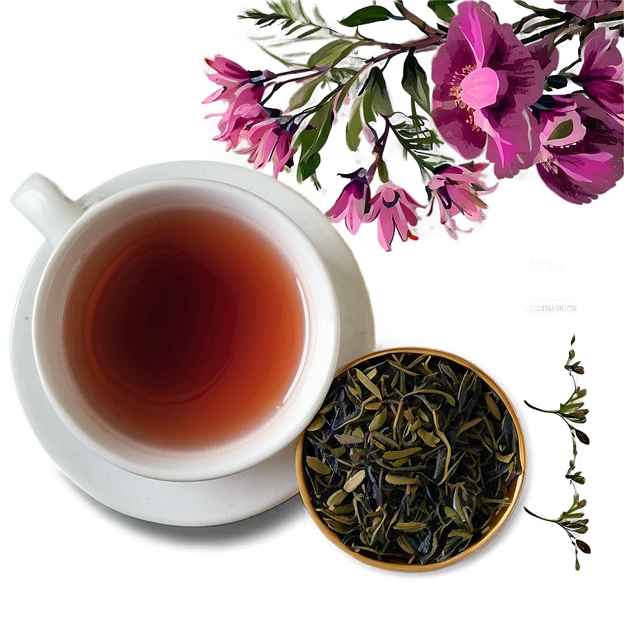 Floral Tea Composition Png Hnv36